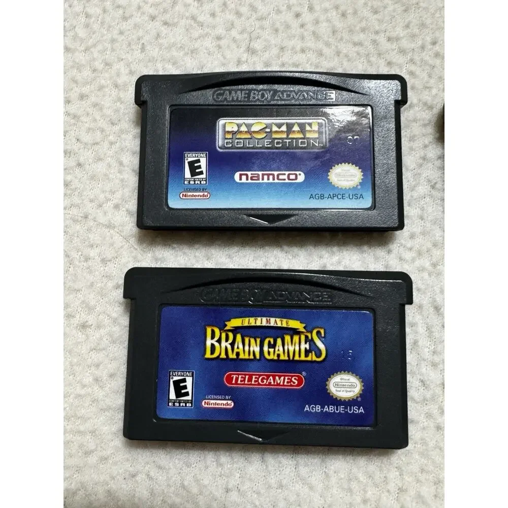 Nintendo Game Boy Advance SP Blue AGS-001 + Charger + Case + 4 Games WORKS GREAT